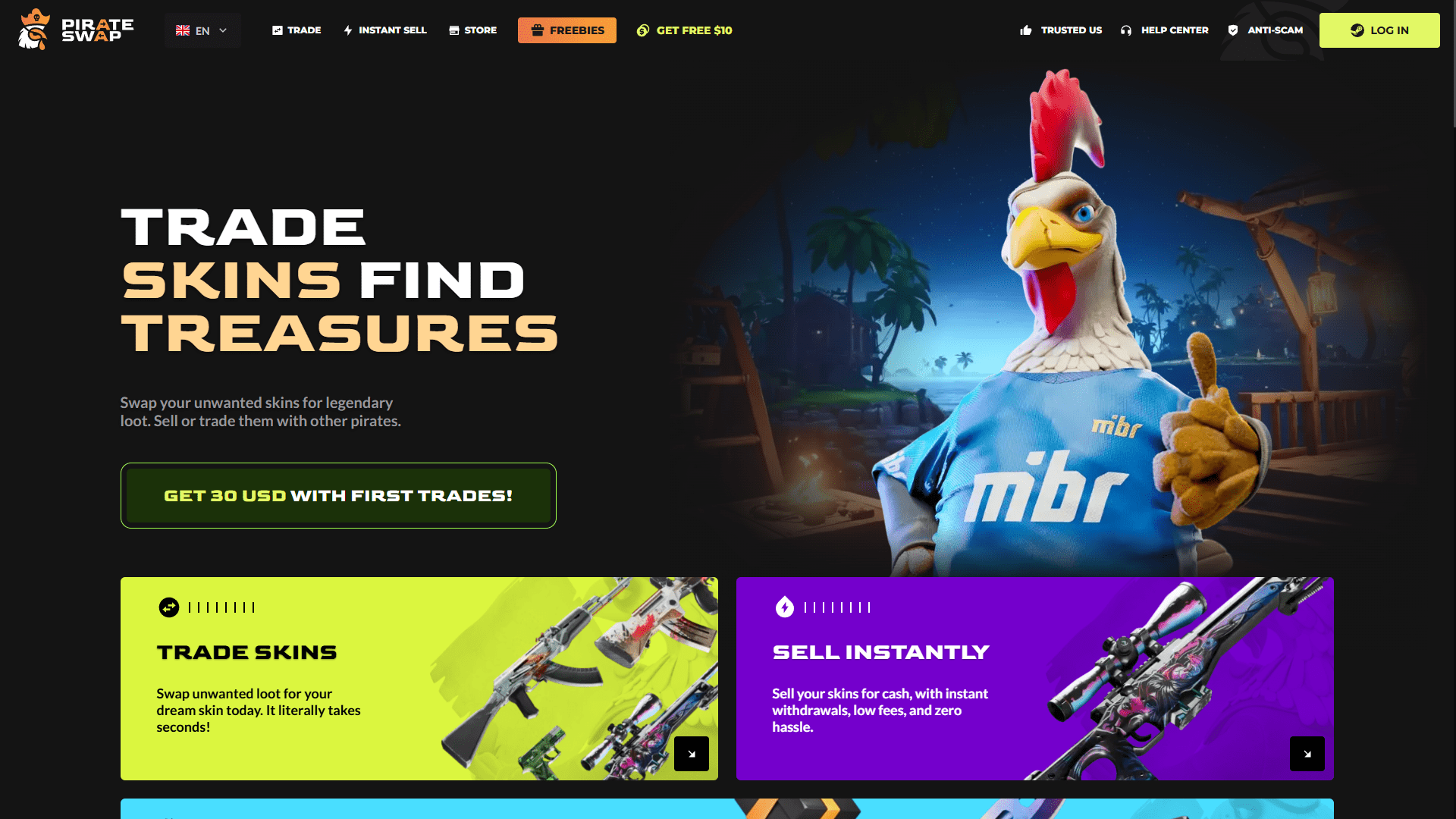 PirateSwap Main Page ScreenShot