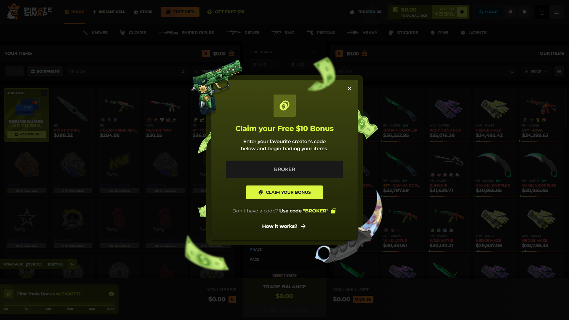 PirateSwap Bonus ScreenShot